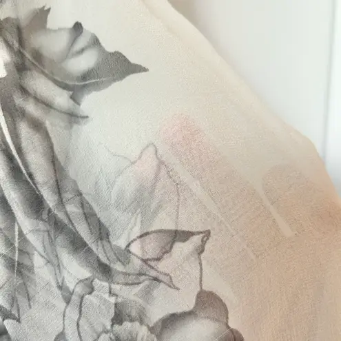 Zimmermann 100% Silk Floral Sheer Flowy Ruffle Blouse Size 1