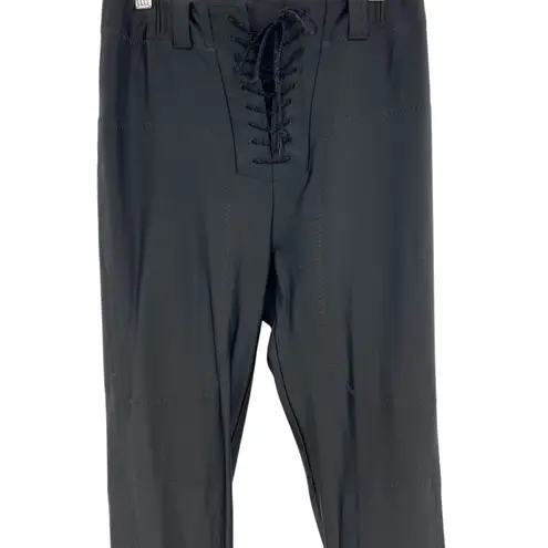 Unravel Project Ben Taverniti Lace Up Leggings Skinny Satin Black Size Small Black