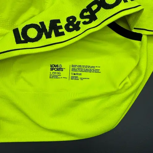 Yellow and Black Racerback Sports Bra Size L