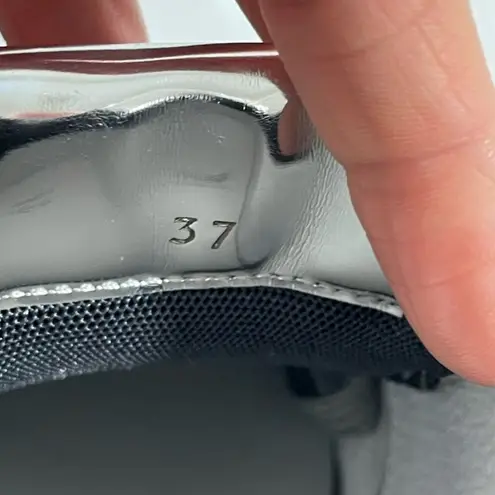 NEW Voile Blanche Sneakers in Snakeskin Leather and Mirror Size 37 Shoes Silver