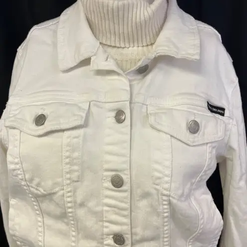 Calvin Klein  Jeans Women's White Denim/Jean Jacket Sz L SKU 5052