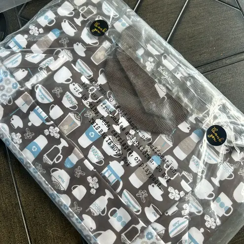 Thirty One New deadstock thermal tote lunch coffee and tea novelty print retro Blue