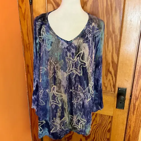 Charlie Paige Boho hippie chic tie dye stars tunic
