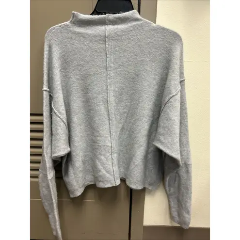 Free People  Wool Blend Mock Neck Light Grey Crop Sweater M final price