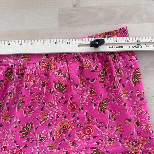 Caroline Constas Skirt Womens Large Floral Lace Tiered Crop Top Matching Co Ord Pink