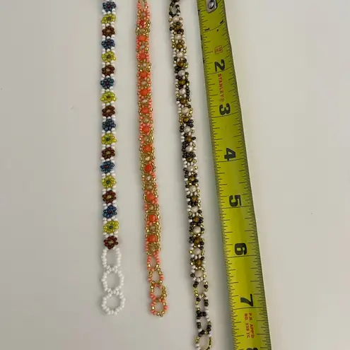 Colorful Beaded Bracelet Set, bundle of 3 Orange