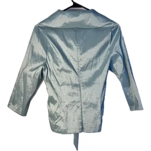 Alex Evenings NWT Stretch Taffeta 3/4 Sleeve Formal Blouse Ice Sage 8P