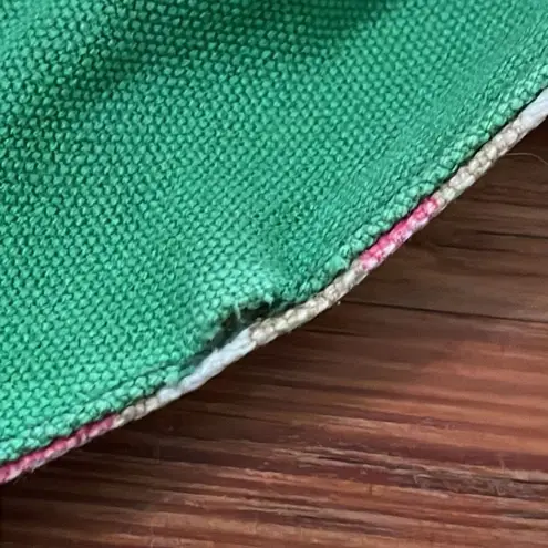 KAVU Canvas Tan Apple Print Shoulder Bag Tote 7x10x3 in