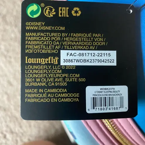 Lounge Fly Disney Sleeping Beauty Mini Backpack New
