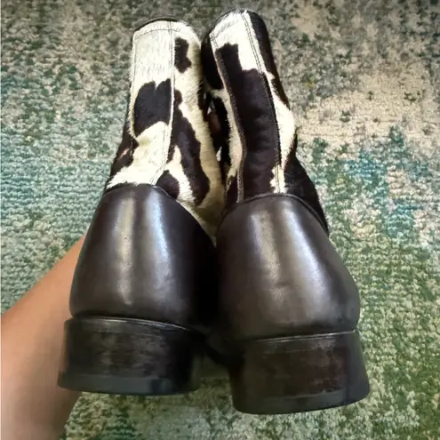 Vintage Larry Mahan pony hair brown leather ankle lace