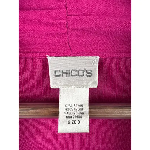 Women’s Chico’s 2XL Magenta 3 Quater Length Sleeve Sweater Pink Size undefined