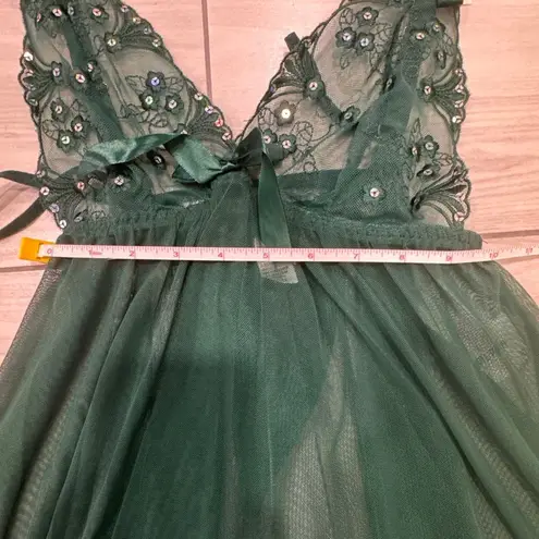 NWT Spree Intimate Green Lingerie dress with matching panty size small perfect