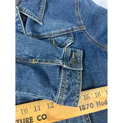 LOFT Ann Taylor Petite Denim Jacket Classic Trucker Style Womens 10P A103 Blue