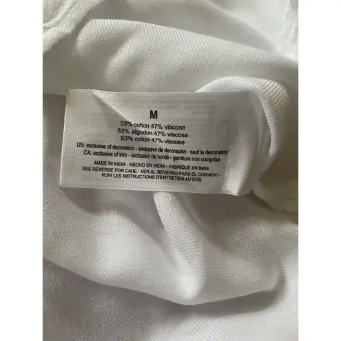 Gloria Vanderbilt White Button Front Blouse Dolman Short Sleeve Top Size M - Image 5