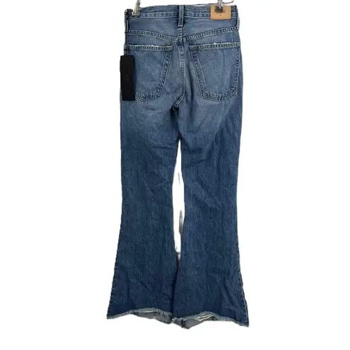 Edwin Flare Jeans Blue Distressed Chrissy Wide Flare Bootcut Womens Size 24 New