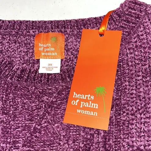 Hearts of Palm Woman NWT Size 3X Mulberry Purple Chenille Sweater Top
