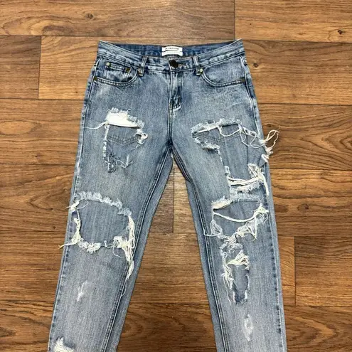 One Teaspoon  Jeans Womens Size 24 Low Rise Distressed Boyfriend Grunge Y2K