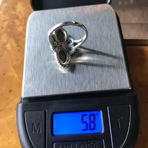 Natural White Buffalo Royston Blue Horizon Turquoise Sterling Silver Ring Size 9