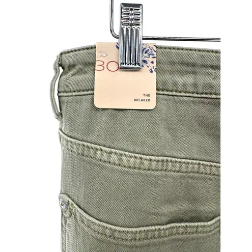 Pilcro The Breaker Relaxed Wide Leg Jeans Moss Green Soft Denim Size 30 NWT