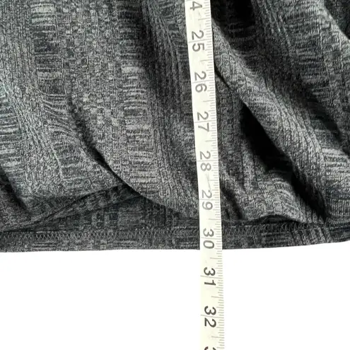 Suzanne Betro Sweater 1X Gray Textured Faux Wrap Front Stretch Surplice Cozy Top