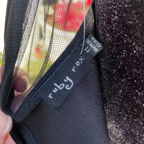 Ruby Rox Juniors Womens Dress Size 11 Black Illusion Mesh Bodycon Bandage NEW