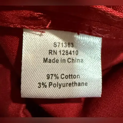 Ann Mashburn Faye Flare Cropped Pants Pull On Mid Rise Dark Red Size Small $275