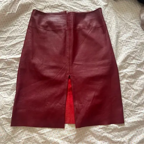 Bebe  Genuine Red Leather Skirt