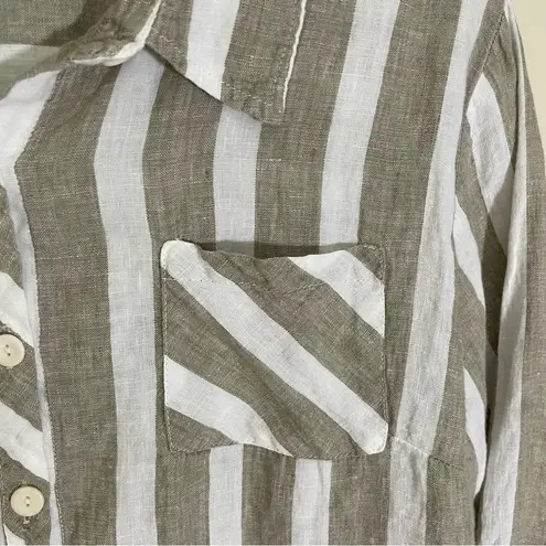 Flax Bias Back Shirt Striped Linen