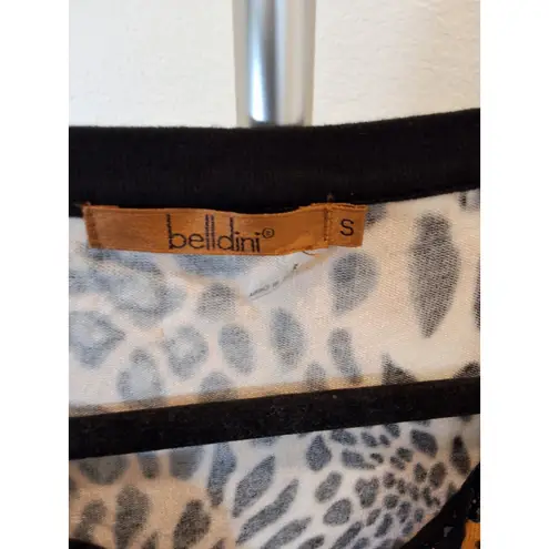 Belldini Size S Womens Brown Animal Print Long Sleeve V