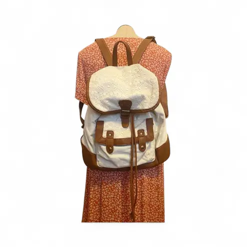 Black Poppy Medium drawstring backpack