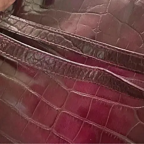 Vintage DESMO croc embossed Leather shoulder Bag Red