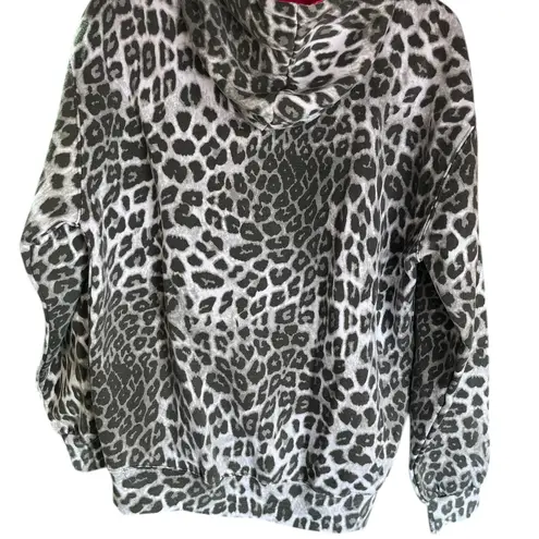 I 🩷 DC BLACK/GRAY ANIMAL PRINT HOODIE WASHINGTON DC WITH PINK/WHITE LOGO L NEW Size L