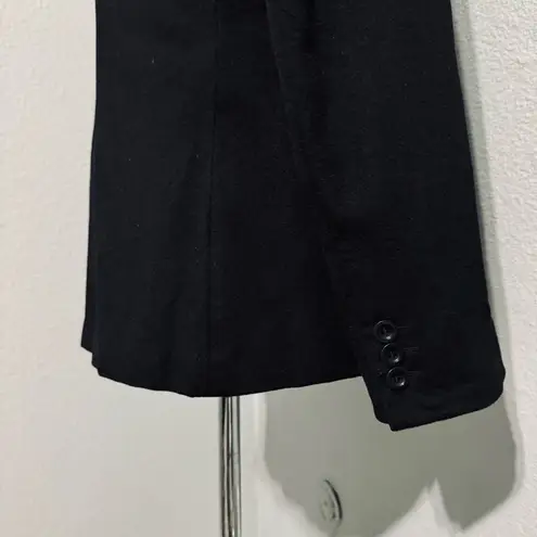 Max Mara Black Single Breasted Lapel Collar 100% Virgin Wool Blazer Sz 8 Italy