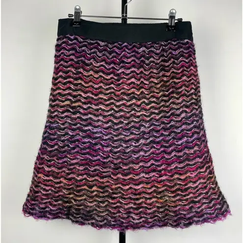 Anthropologie  Knitted & Knotted Yarn Weave Knit Zig Zag Metallic Pencil Skirt