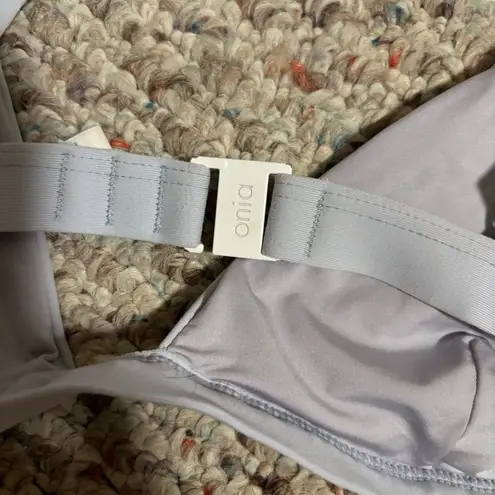 ONIA Kamryn Smocking Bikini Triangle Top - Blue, Size Medium