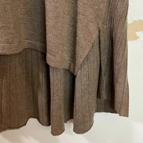 Soft Surroundings Dress Cassandra Tan Turtleneck Sweater Dress Tunic Sz L GUC