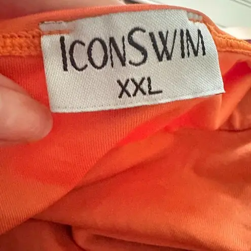 Iconswim Womens XXL One Piece Swimsuit Swim Beach Resort Cruise Colorful Orange