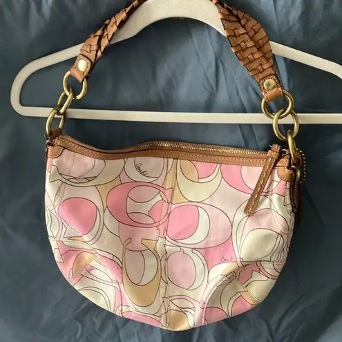 Coach  Multiple Pink Signature SoHo Hobo Handbag- fabric lining- Style: 11905