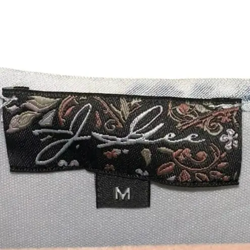 J Glee White Blue Floral Midi Sundress Sleeveless Button Front Belted Size M Size M