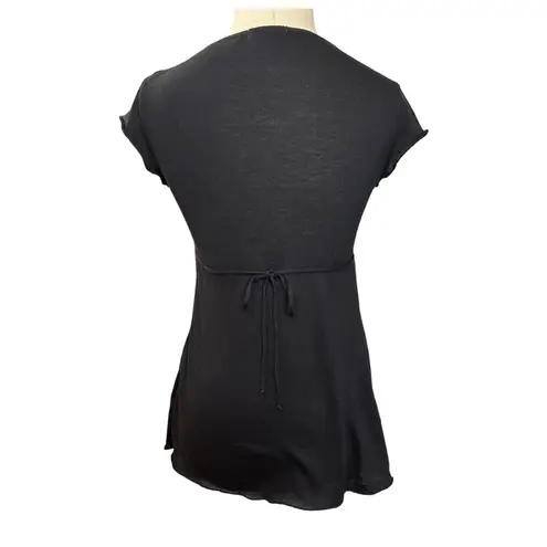 Sugar Tart Square Neck Crochet Sequin Sexy Bridgerton Black Top Size Small