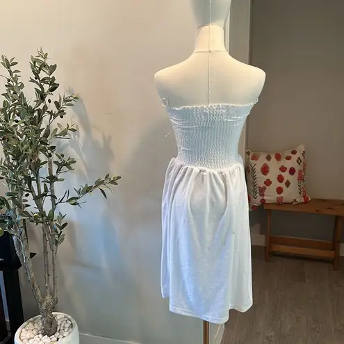 Beach Riot Lilee Strapless Smocked Cover-Up White Dress New!