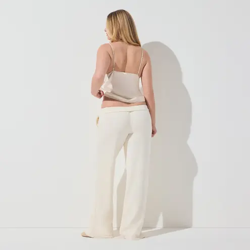 SKIMS French Terry Straight Leg Pant in Ecru, Size X-Small