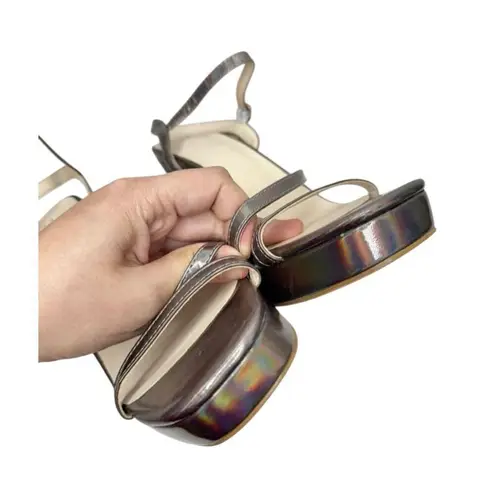 H by Halston H Halston Ankle Strap Sandals Size 9 Holographic Open Toe Heels