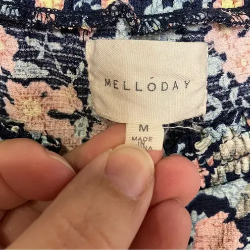 MELLODAY floral 3/4 sleeve pinafore blouse women’s size medium
