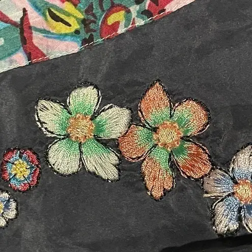 Johnny Was embroidered silk paneled dress NWT