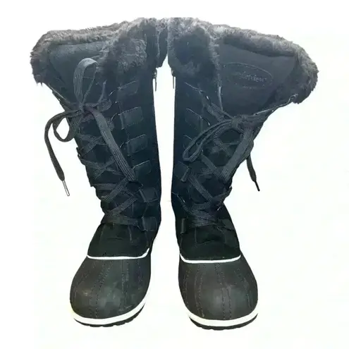 Comfortview Women's Wide Width The Eileen Waterproof Boot pre-loved Sz 7.5 black