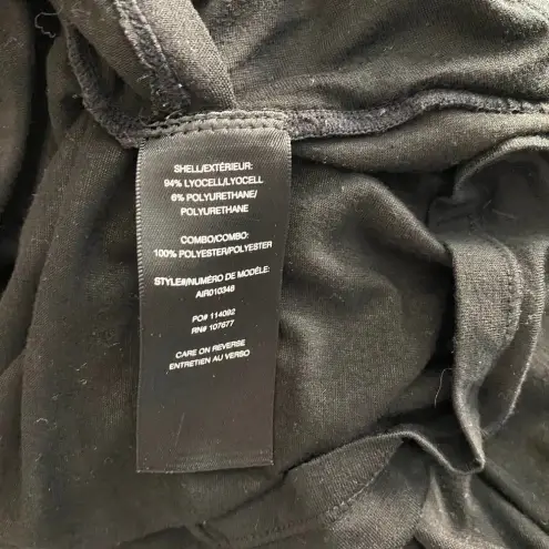 Alice + Olivia  Air Top Long Sleeve Blouse Faux Wrap‎ Draped Black Size Small