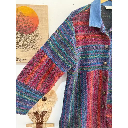 90s Boucle Patchwork Shacket size 16W Blue Size L