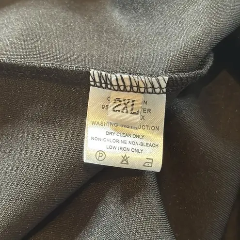 Women’s Black & Yellow Polka Dot Dress Long Sleeve Asymmetrical Hem Size 2XL