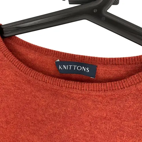 Womens Rust Red Knittons Extra Fine Merino Wool Sweater XL Classic casual stretc - Image 5